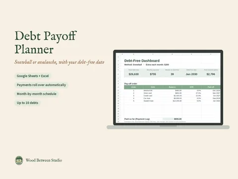 Debt Payoff Planner: Snowball or Avalanche: product preview