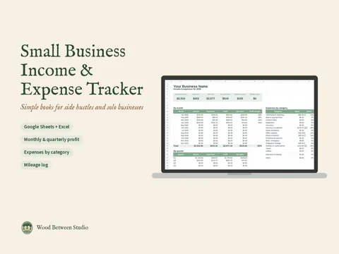 Small Business Income & Expense Tracker: product preview